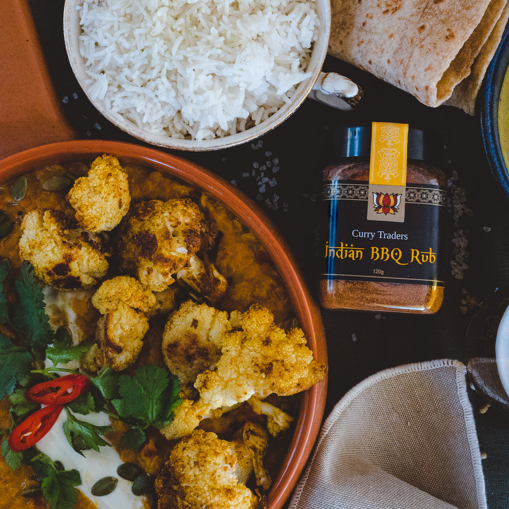 Coconut Dahl with Cauliflower and Indian BBQ Rub